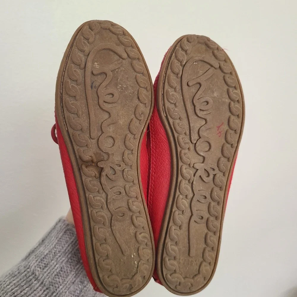 Cherokee US 6 Leather Moccasins Loafers Slippers Boho Festival Red‎ Blue Yellow - Picture 7 of 11